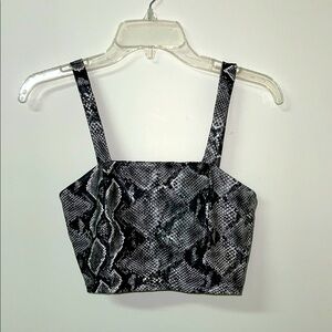 Faux Snakeskin Print Crop Top